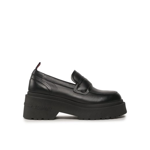 Loafersy Tommy Jeans Tjw Ava Loafer EN0EN02218 Czarny ze sklepu eobuwie.pl w kategorii Półbuty damskie - zdjęcie 182051185