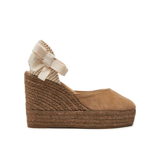 Espadryle Manebi Hamptons Wedge Espadrilles W 1.6 WV Brązowy ze sklepu eobuwie.pl w kategorii Espadryle damskie - zdjęcie 182051537