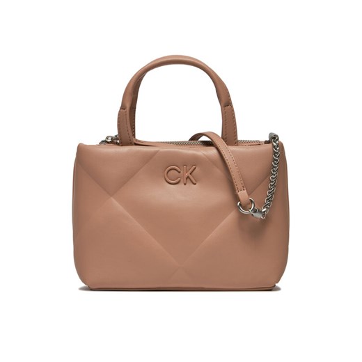 Torebka Calvin Klein Re-Lock Quilt Tote Mini K60K611340 Beżowy Calvin Klein 00 eobuwie.pl