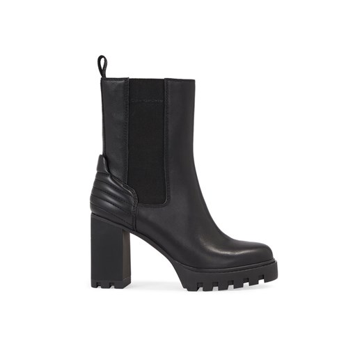 Botki Calvin Klein Jeans Platform Chelsea Lth Wn YW0YW01140 Czarny ze sklepu eobuwie.pl w kategorii Botki - zdjęcie 182052299