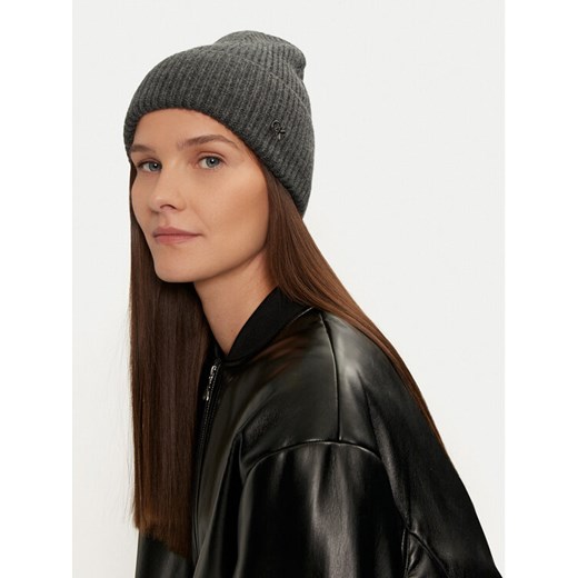 Czapka Calvin Klein Chunky K60K612873 Szary ze sklepu eobuwie.pl w kategorii Czapki zimowe damskie - zdjęcie 182052328