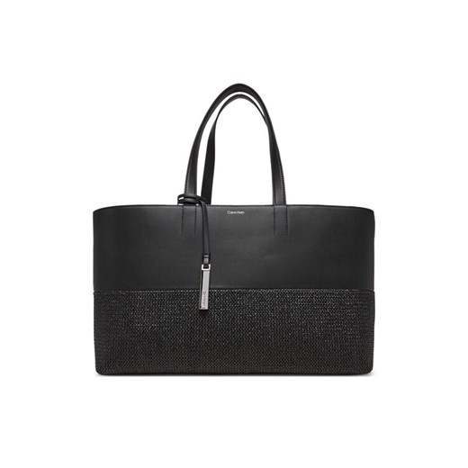 Torebka Calvin Klein Ck Mixmedia Shopper_Raffia K60K613167 Czarny ze sklepu eobuwie.pl w kategorii Torebki damskie - zdjęcie 182052627