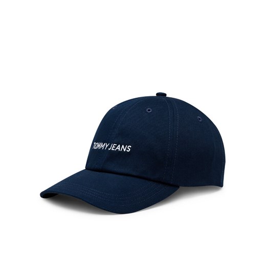 Czapka z daszkiem Tommy Jeans Linear Logo AW0AW15845 Granatowy ze sklepu eobuwie.pl w kategorii Czapki z daszkiem damskie - zdjęcie 182053078