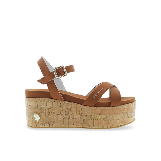 Sandały U.S. Polo Assn. Loren LOREN002 Brązowy ze sklepu eobuwie.pl w kategorii Sandały damskie - zdjęcie 182053719