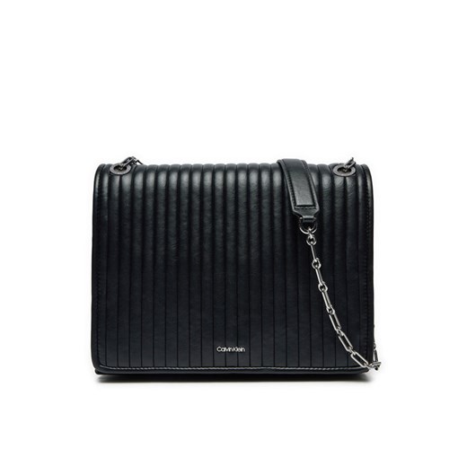 Torebka Calvin Klein Mini Line Quilt Shoulder Bag K60K613080 Czarny ze sklepu eobuwie.pl w kategorii Torebki damskie - zdjęcie 182054316