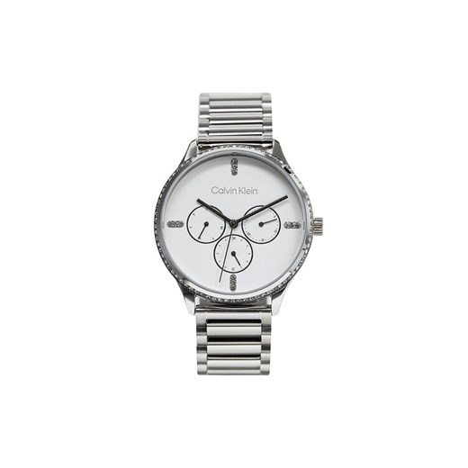 Zegarek Calvin Klein Dress 25200373 Srebrny ze sklepu eobuwie.pl w kategorii Zegarki - zdjęcie 182054359