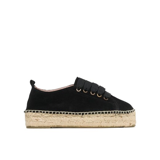 Espadryle Manebi Lace-Up Espadrilles K 1.0 E0 Czarny ze sklepu eobuwie.pl w kategorii Espadryle damskie - zdjęcie 182054786