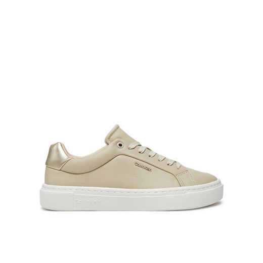 Sneakersy Calvin Klein Cupsole Lace Up W/Ml HW0HW02288 Écru ze sklepu eobuwie.pl w kategorii Buty sportowe damskie - zdjęcie 182054808
