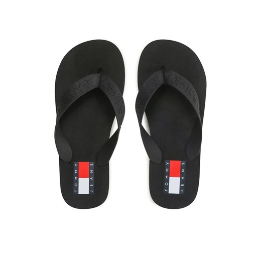 Japonki Tommy Jeans Tjw Flag Eva Beach Sandal EN0EN02194 Czarny ze sklepu eobuwie.pl w kategorii Klapki damskie - zdjęcie 182054985