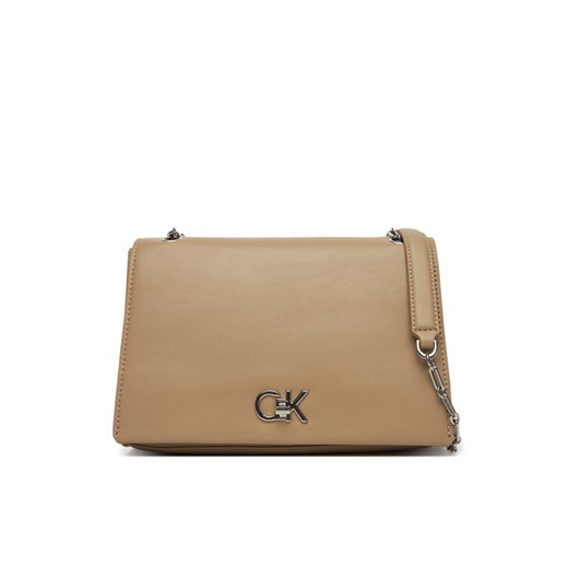 Torebka Calvin Klein Ck Medium Conv Chain Bag K60K612810 Beżowy ze sklepu eobuwie.pl w kategorii Kopertówki - zdjęcie 182055017