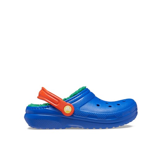 Klapki Crocs Classic Lined Clog Kids 207010 Niebieski ze sklepu eobuwie.pl w kategorii Klapki dziecięce - zdjęcie 182055136