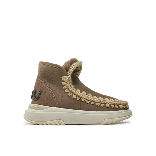 Śniegowce Mou Eskimo Jogger Glitter Logo FW421001A Brązowy ze sklepu eobuwie.pl w kategorii Śniegowce damskie - zdjęcie 182055236