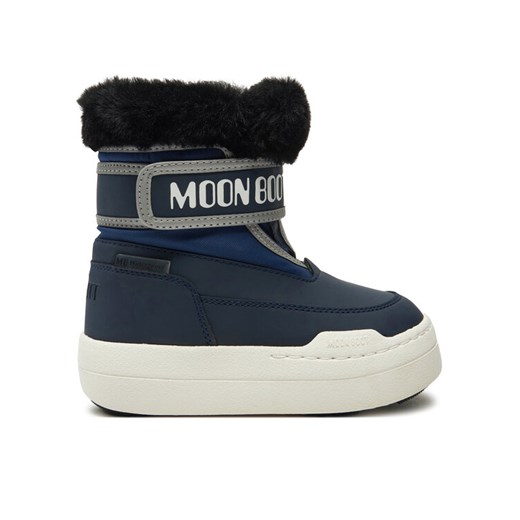 Śniegowce Moon Boot Junior Park Strap 80D3440030 Granatowy ze sklepu eobuwie.pl w kategorii Buty zimowe dziecięce - zdjęcie 182055286