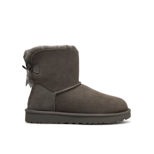 Śniegowce Ugg W Mini Bailey Bow II 1016501 Szary ze sklepu eobuwie.pl w kategorii Śniegowce damskie - zdjęcie 182055317