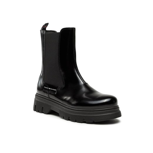 Kozaki Tommy Hilfiger T4A5-33035-1453999 Czarny ze sklepu eobuwie.pl w kategorii Buty zimowe dziecięce - zdjęcie 182055375