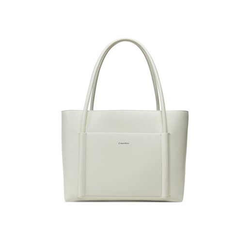 Torebka Calvin Klein Ck Linn Medium Shopper K60K613110 Biały ze sklepu eobuwie.pl w kategorii Torby Shopper bag - zdjęcie 182055837