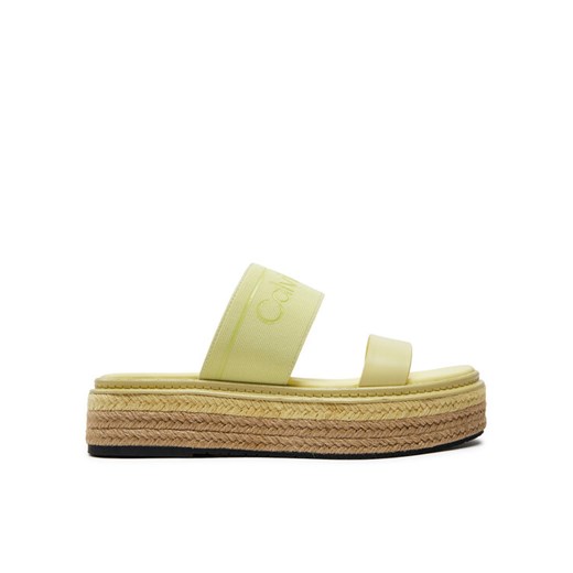 Klapki Calvin Klein Wedge Slide He HW0HW01966 Żółty ze sklepu eobuwie.pl w kategorii Klapki damskie - zdjęcie 182056116