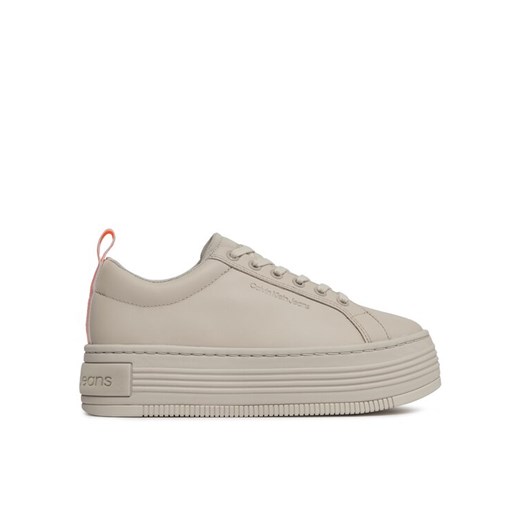 Sneakersy Calvin Klein Jeans Bold Flatf Low Laceup Lth In Lum YW0YW01309 Beżowy 41 eobuwie.pl
