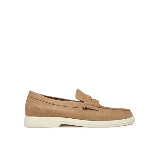Mokasyny Tommy Hilfiger Nubuck P Loafer FM0FM05350 Beżowy ze sklepu eobuwie.pl w kategorii Mokasyny męskie - zdjęcie 182056138