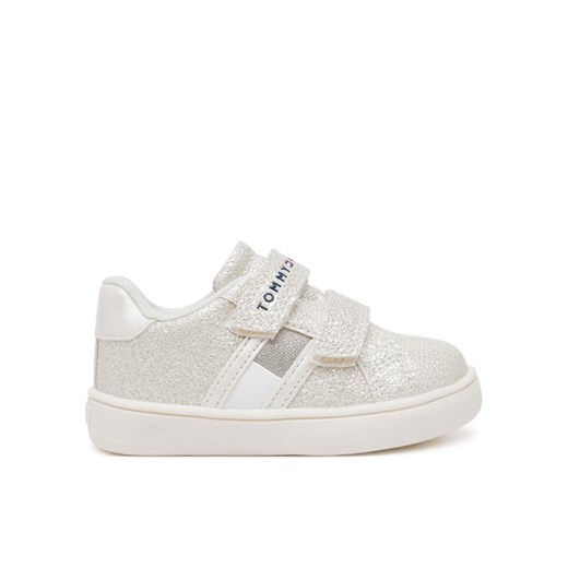 Sneakersy Tommy Hilfiger Flag Low Cut Velcro Sneaker T1A9-33726-0375 M Écru ze sklepu eobuwie.pl w kategorii Buty sportowe dziecięce - zdjęcie 182056537
