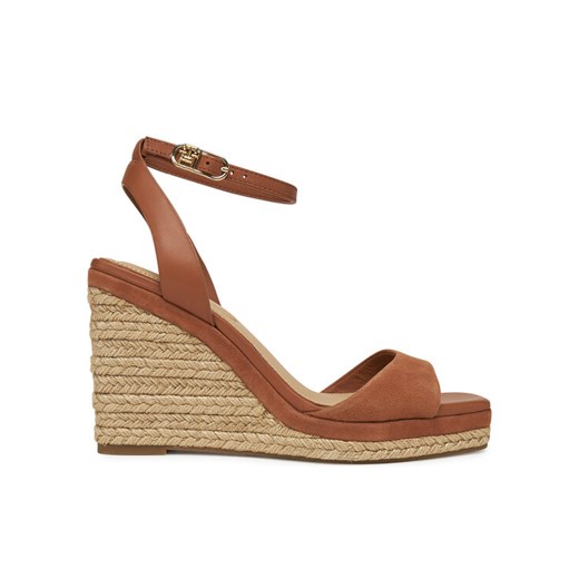 Espadryle Tommy Hilfiger Leather & Suede High Wedge Espad FW0FW08803 Brązowy ze sklepu eobuwie.pl w kategorii Espadryle damskie - zdjęcie 182056589
