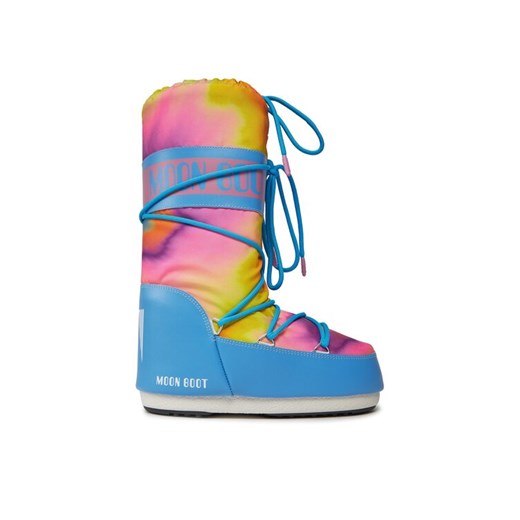 Śniegowce Moon Boot Tie Dye 14028400001 S Niebieski ze sklepu eobuwie.pl w kategorii Śniegowce damskie - zdjęcie 182056855