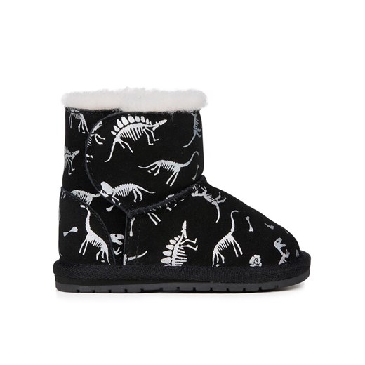 Śniegowce EMU Australia Toddle Reflective Dino B12966 Czarny ze sklepu eobuwie.pl w kategorii Buty zimowe dziecięce - zdjęcie 182057615
