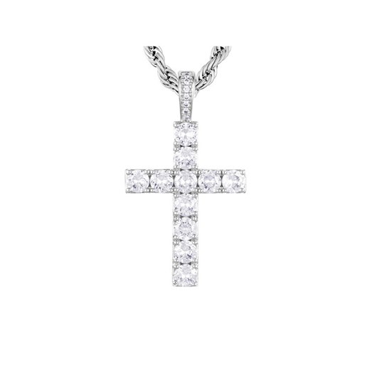 Zawieszka ICED STUFF Diamond Cross Białe złoto ze sklepu eobuwie.pl w kategorii Zawieszki - zdjęcie 182057685