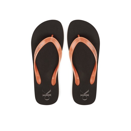 Japonki Calvin Klein Jeans Beach Sandal Monologo Tpu YW0YW01719 Złoty ze sklepu eobuwie.pl w kategorii Klapki damskie - zdjęcie 182058015