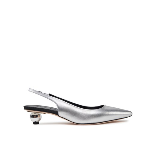 Sandały Weekend Max Mara Gallico 2515521034600 Srebrny ze sklepu eobuwie.pl w kategorii Czółenka - zdjęcie 182058055