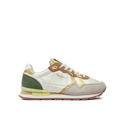 Sneakersy Pepe Jeans Brit Print W PLS40010 Biały ze sklepu eobuwie.pl w kategorii Buty sportowe damskie - zdjęcie 182058118