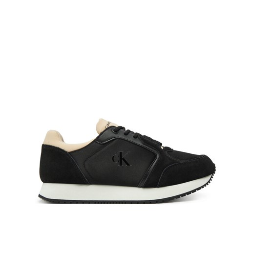 Sneakersy Calvin Klein Jeans Runner Laceup Low Mg Media YW0YW01644 Czarny ze sklepu eobuwie.pl w kategorii Buty sportowe damskie - zdjęcie 182058226
