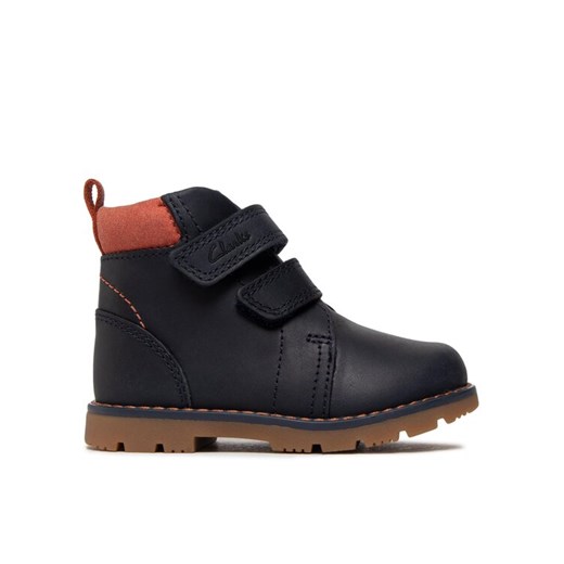 Trzewiki Clarks Heath Strap T 261692667 Granatowy ze sklepu eobuwie.pl w kategorii Buty zimowe dziecięce - zdjęcie 182058228