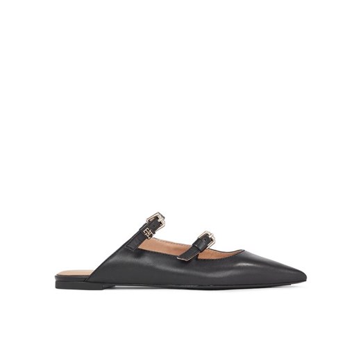 Klapki Tommy Hilfiger Th Pointy Leather Mule FW0FW07722 Czarny Tommy Hilfiger 38 eobuwie.pl
