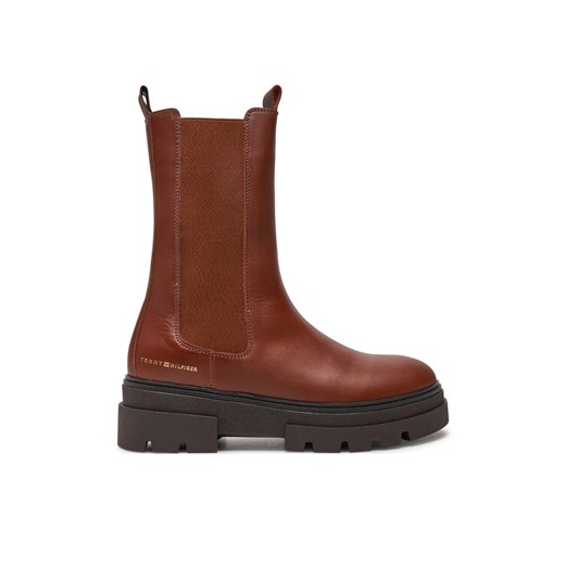 Sztyblety Tommy Hilfiger Monochromatic Chelsea Boot FW0FW06730 Brązowy ze sklepu eobuwie.pl w kategorii Botki - zdjęcie 182058865