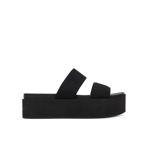 Klapki Calvin Klein Jeans Flatform Sandal Webbing In YW0YW01789 Czarny ze sklepu eobuwie.pl w kategorii Klapki damskie - zdjęcie 182059156