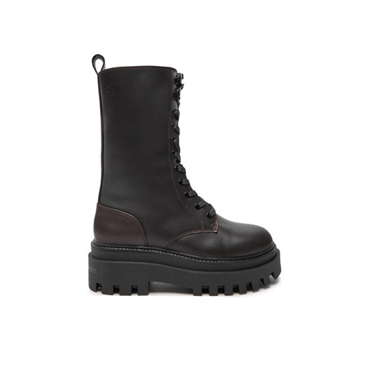 Sztyblety Calvin Klein Jeans Flatform Lace Up Boot Mg Lth YW0YW01544 Brązowy ze sklepu eobuwie.pl w kategorii Botki - zdjęcie 182059326