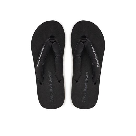 Japonki Calvin Klein Jeans Beach Wedge Sandal Padded Ny YW0YW01397 Czarny ze sklepu eobuwie.pl w kategorii Klapki damskie - zdjęcie 182059445