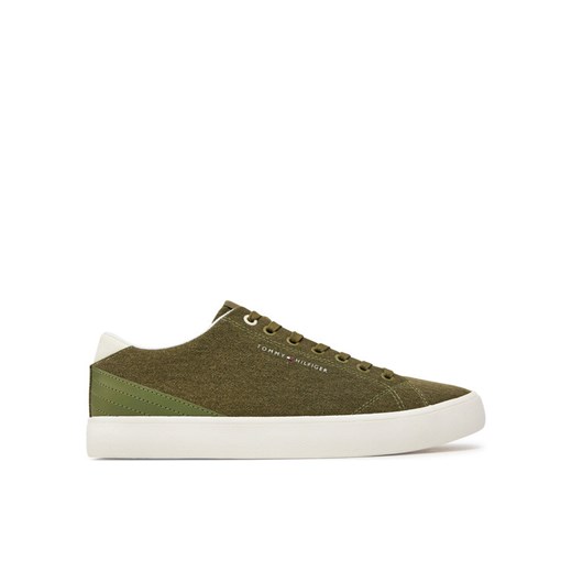Tenisówki Tommy Hilfiger Th Hi Vulc Low Summer Cvs FM0FM05056 Zielony ze sklepu eobuwie.pl w kategorii Trampki męskie - zdjęcie 182059568
