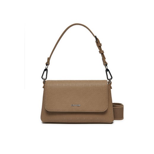 Torebka Calvin Klein Ck Must Dbl Strap Mini Bag_Mono K60K613088 Brązowy ze sklepu eobuwie.pl w kategorii Torebki damskie - zdjęcie 182060048