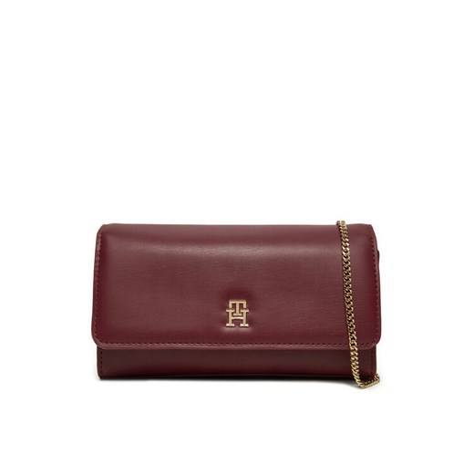 Torebka Tommy Hilfiger AW0AW16891 Bordowy ze sklepu eobuwie.pl w kategorii Kopertówki - zdjęcie 182060126