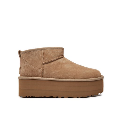 Śniegowce Ugg Classic Ultra Mini Platform 1135092 Beżowy ze sklepu eobuwie.pl w kategorii Śniegowce damskie - zdjęcie 182060165