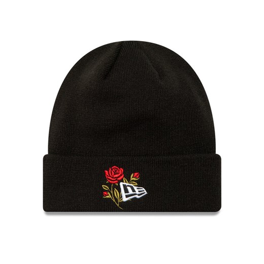 Czapka New Era Rose Icon Cuff Knit Beanie 60580728 Czarny ze sklepu eobuwie.pl w kategorii Czapki zimowe męskie - zdjęcie 182060306