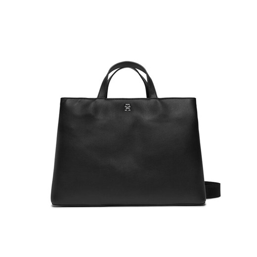 Torebka Tommy Hilfiger Th Essential Sc Workbag AW0AW15703 Czarny ze sklepu eobuwie.pl w kategorii Torby Shopper bag - zdjęcie 182060496