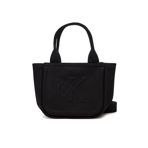 Torebka Calvin Klein Jeans Summer Canvas Mini Tote LV04K3160G Czarny ze sklepu eobuwie.pl w kategorii Torebki damskie - zdjęcie 182060499
