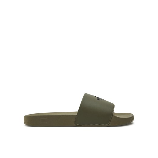 Klapki Tommy Hilfiger Embroid Hilfiger 85 Pool Slide FM0FM05342 Zielony ze sklepu eobuwie.pl w kategorii Klapki męskie - zdjęcie 182060797
