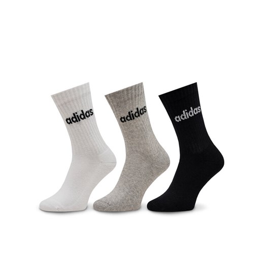 Skarpety wysokie unisex adidas Linear Crew Cushioned Socks 3 Pairs IC1302 Szary ze sklepu eobuwie.pl w kategorii Skarpetki męskie - zdjęcie 182060798