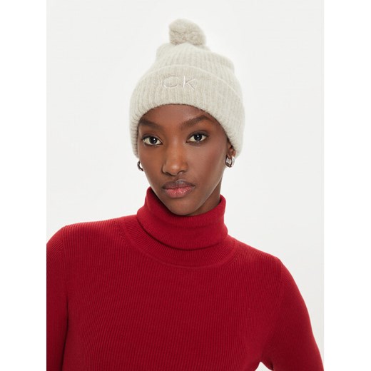 Czapka Calvin Klein Embroidery Airy K60K612586 Beżowy ze sklepu eobuwie.pl w kategorii Czapki zimowe damskie - zdjęcie 182060919