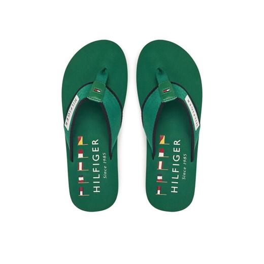 Japonki Tommy Hilfiger Patch Hilfiger Beach Sandal FM0FM05435 Zielony Tommy Hilfiger 44 eobuwie.pl