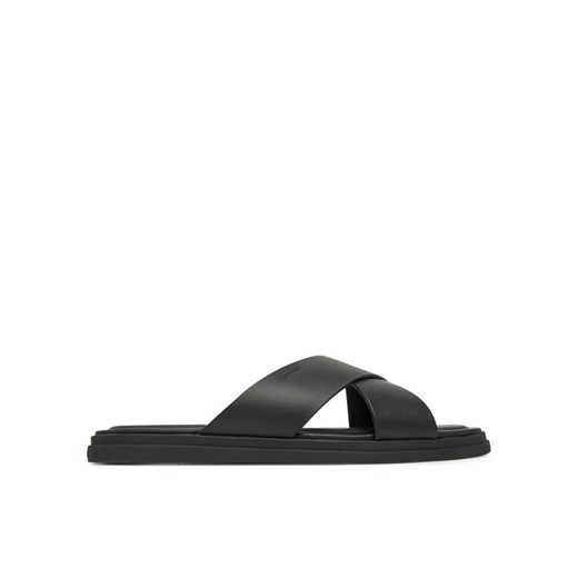 Klapki Calvin Klein Criss Cross Sandal HM0HM01737 Czarny ze sklepu eobuwie.pl w kategorii Klapki męskie - zdjęcie 182061105